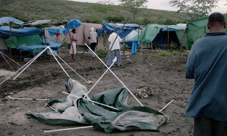 People were living in tents and living conditions were horrible.
