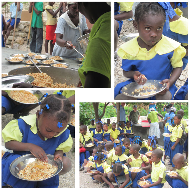 Feeding hungry children in Third World Haiti: 3-11-2015  5:30 PM