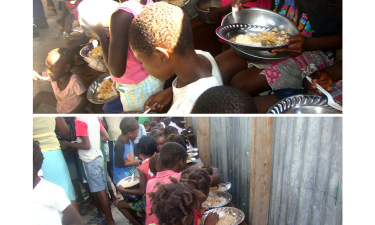 Feeding the poor children Haiti