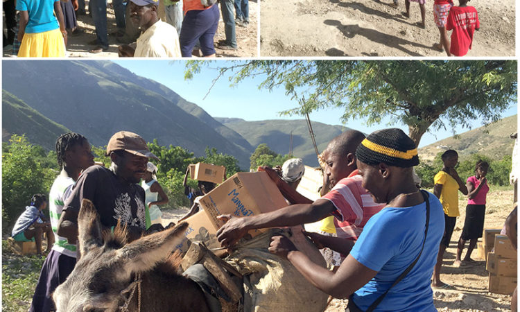 Distributing Food - La Roche, Haiti