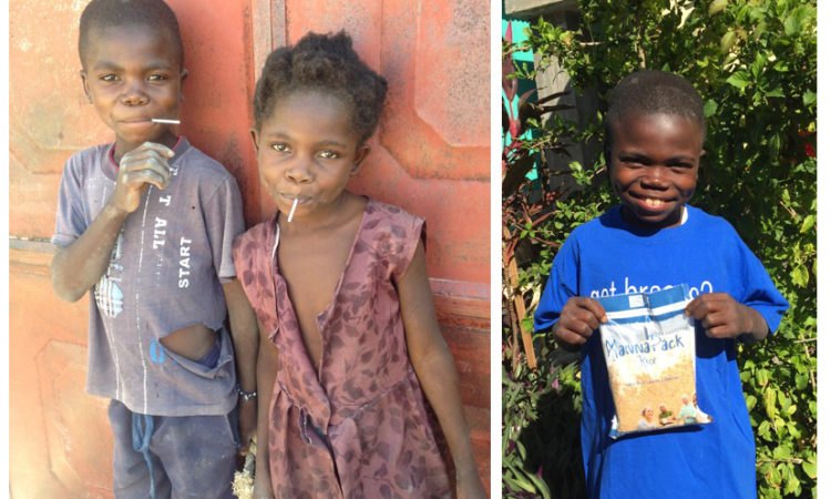 Feeding hungry children in Haiti