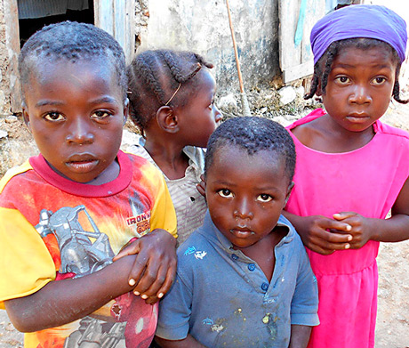 poor hungry Haitian children