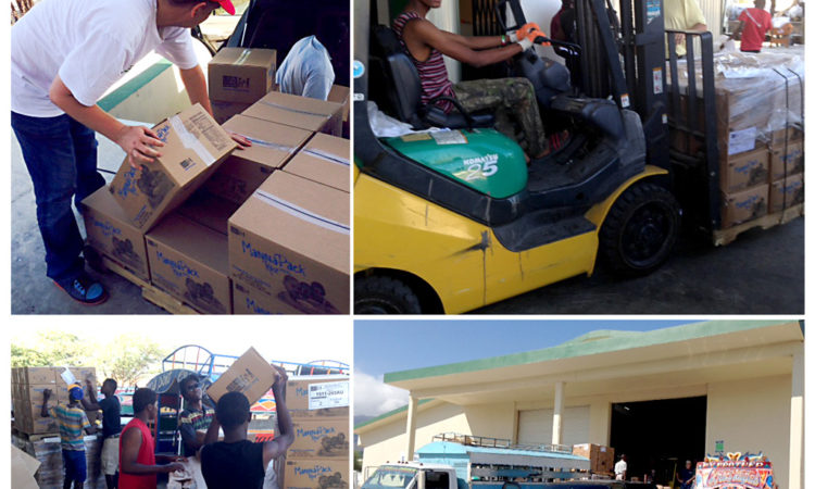 distributing food to many missionary organizations and orphanages in Haiti