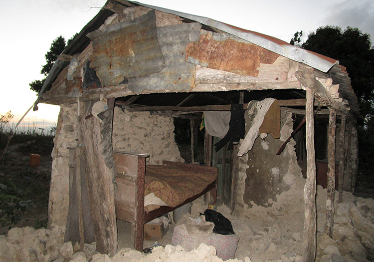 Their home has crumbled into a heap and nothing can be salvaged.