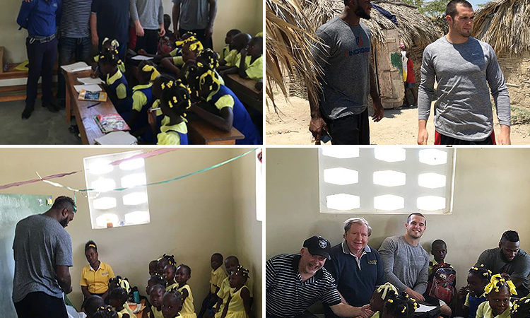 David George Visits Haiti with Oakland Raiders Teammates