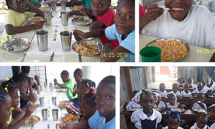 Sharing Food With Pastor Genada in Haiti