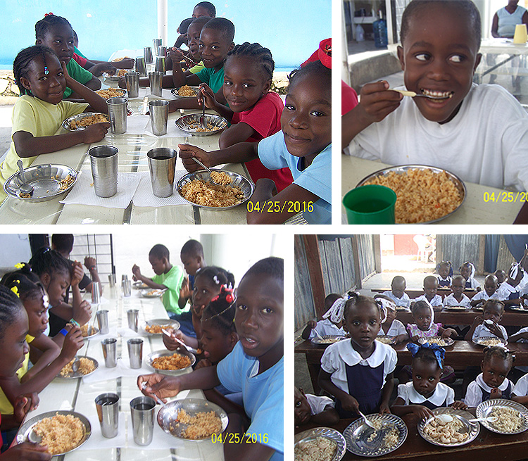 Sharing Food With Pastor Genada in Haiti