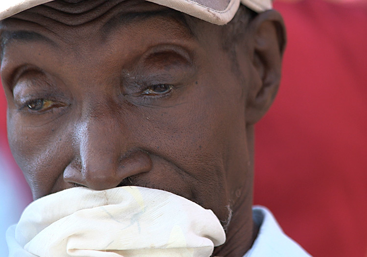 Eldery sick Haitian man.