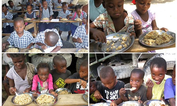 Feeding poor children Haiti
