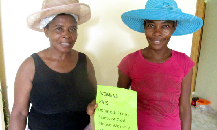 Donated Hats for Haitian Ladies