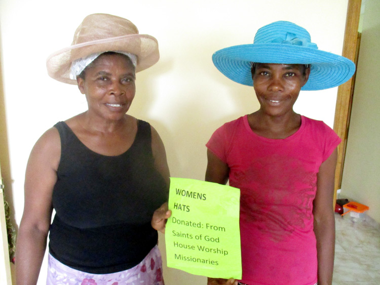 Donated Hats for Haitian Ladies:  6-8-16  10:00 AM