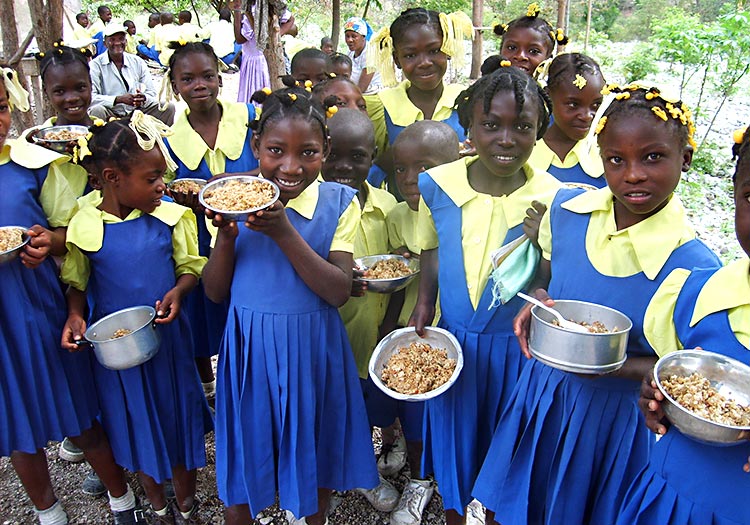 Love A Child schoolchildren receive a hot, nutritious meal each day.