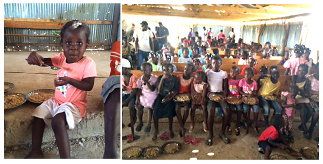 Feeding the hungry children in Haiti: 9-25-16  3:30 PM