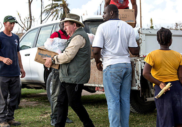 Bobby supplies for disaster relief in Port Salut.