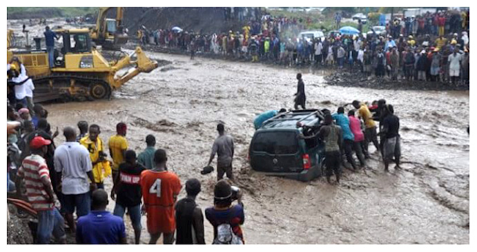 Washed out bridge at petit goave