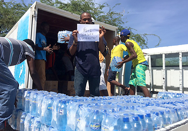 Truck loaded supplies for Port Salut