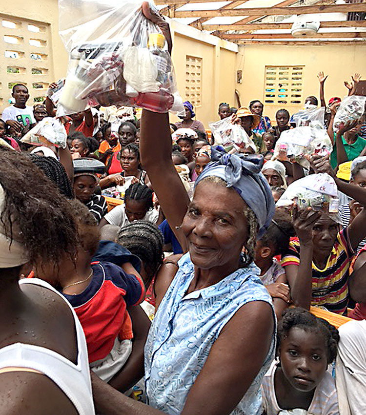 Disaster relief for the poor Haitians in Port Salut, Haiti.