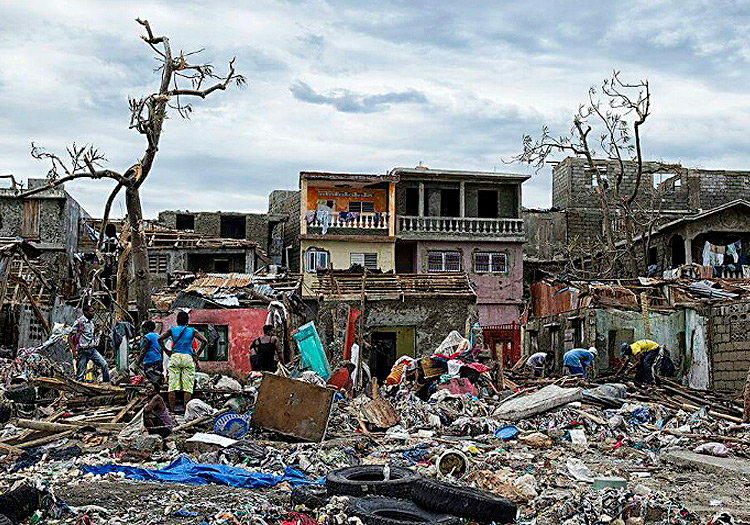 Hurricane destruction in Haiti