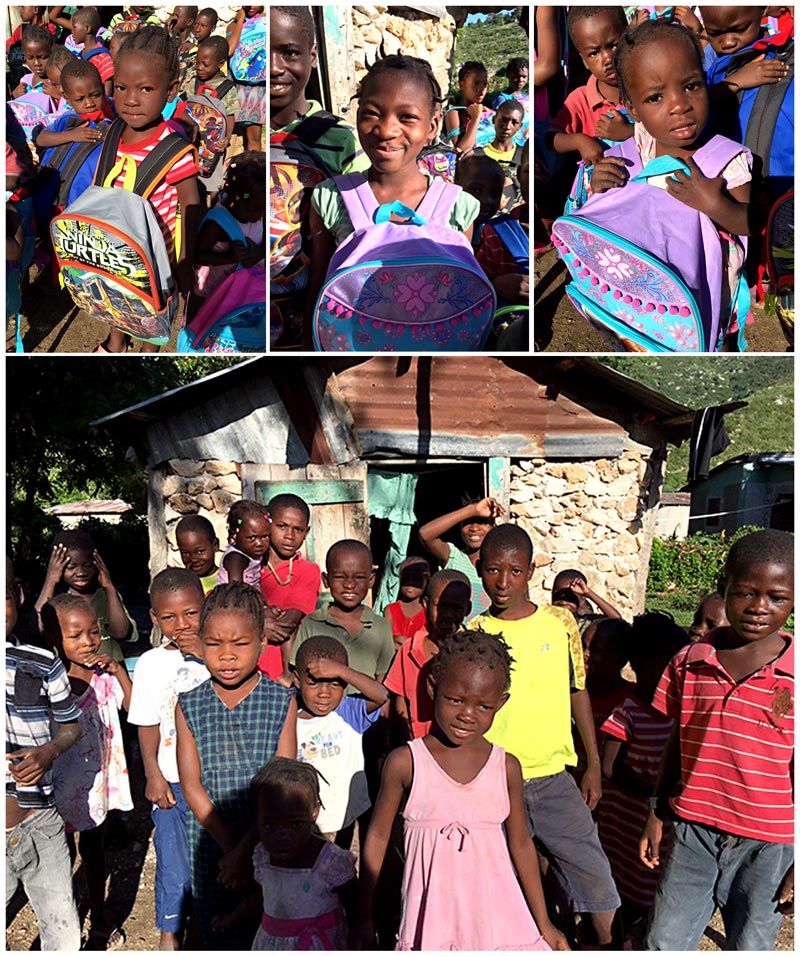 Backpacks for Children in Fond Michelle: 11-1-16  10:30 AM