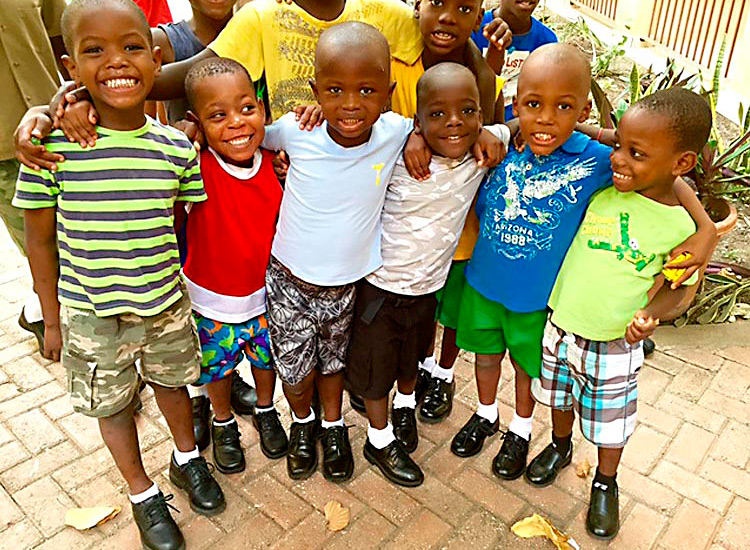 Black shoes for school for haitian schoolchildren