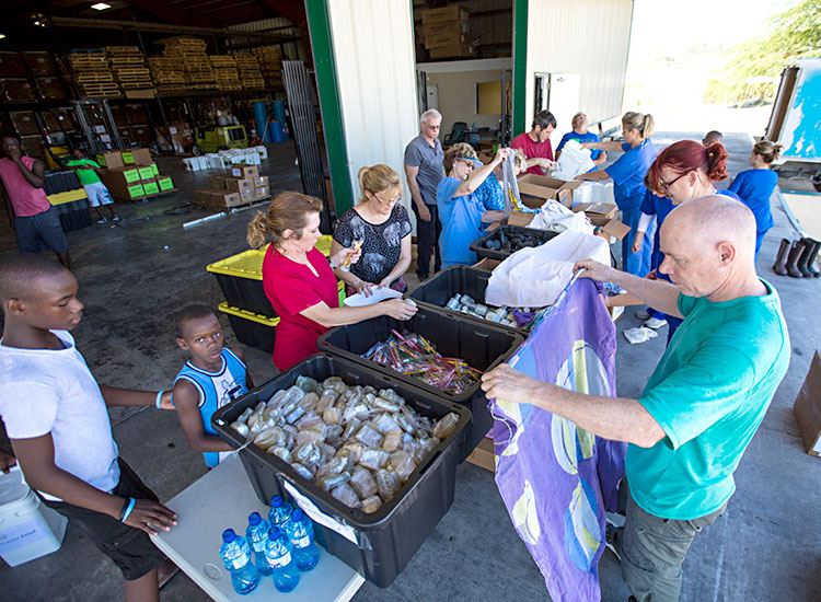 2016 Year in Review - Packing disaster relief supplies in Haiti.