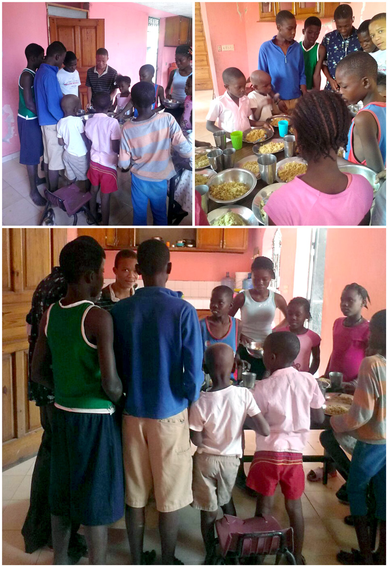 Feeding children at Foyer des Enfants:  2-26-17  4:00 PM