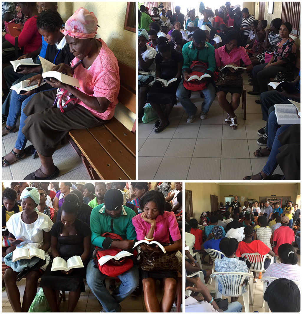 Patients reading their new Bibles: 2-26-17 12:00 PM