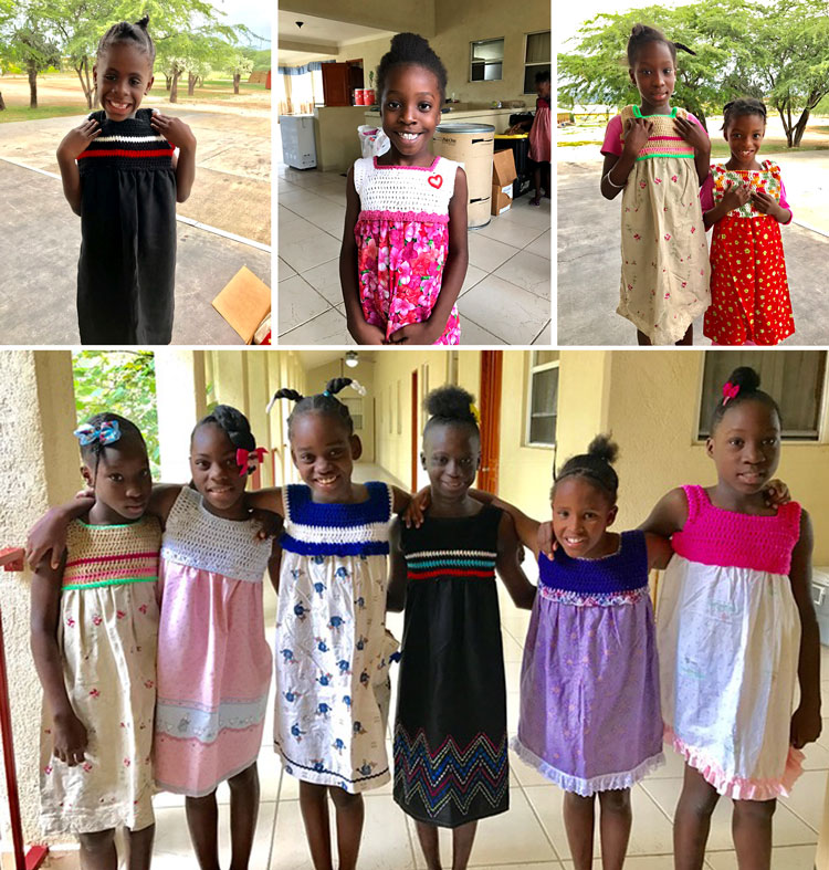 Donations of handmade and hand-crocheted dresses