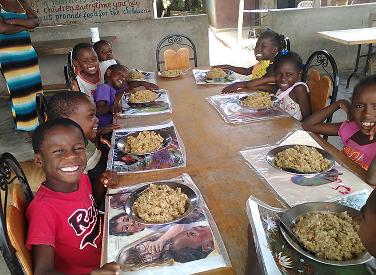 food distribution each month to orphanage