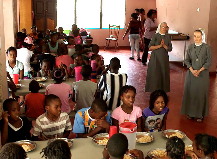 Mission feeding hungry children