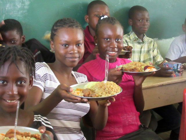 Feeding Children at Christian Light School: 8-27-17  9:40 AM