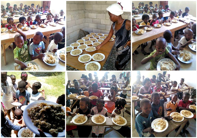 Feeding little children in Haiti: 8-8-17  12:15 PM