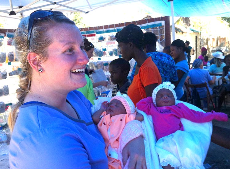 Kaeli Fletcher and Haitian babies.