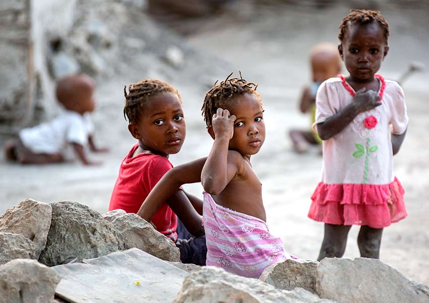 Children suffering in Haiti.