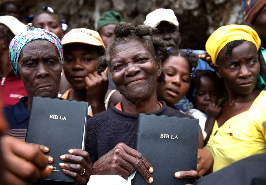 Creole Bible Distribution to the poor.