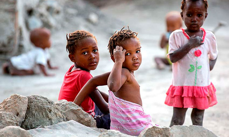 Hungry children in Haiti