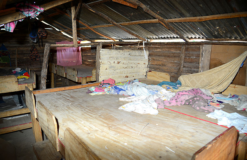 Twenty-five children where sleeping in one big room with plywood beds and little else.