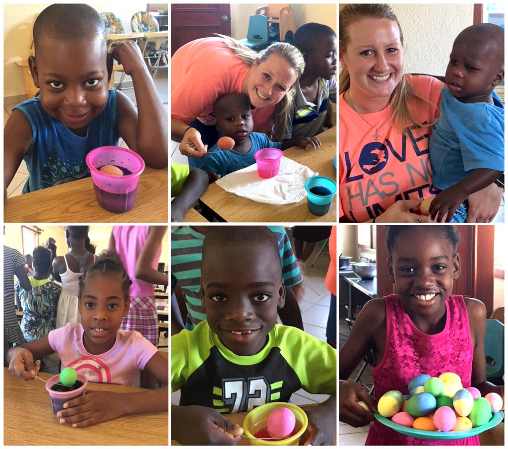 Children Coloring Eggs for Easter:  3-31-18  2:45 PM