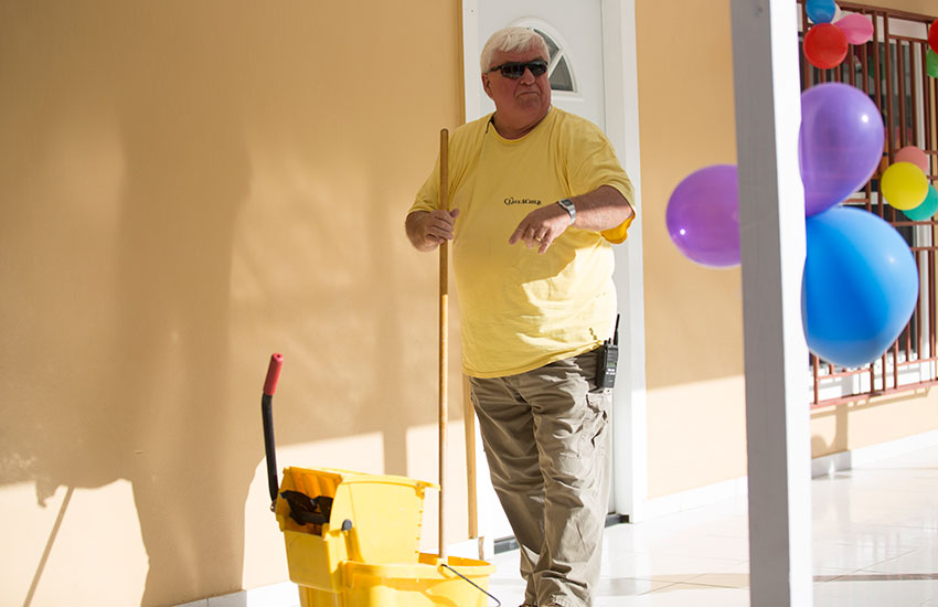  Mark Ostrander was adding some finishing touches on the new orphanage for Madamn Adeline.