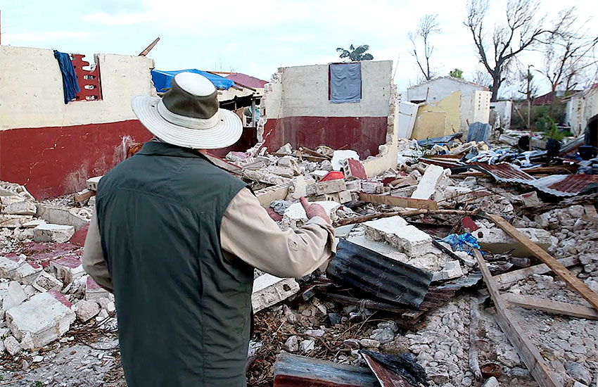 Hurricane damage in southwestern Haiti.