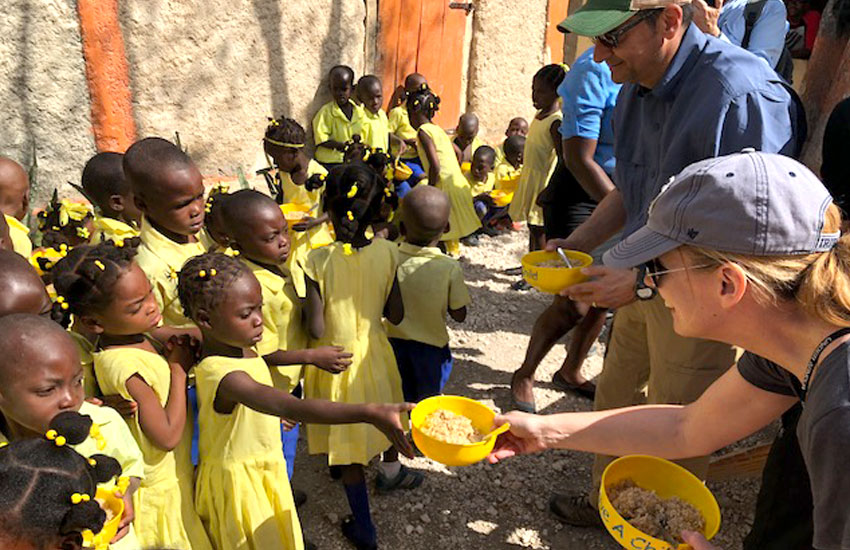 The children were all in bad health with red hair from malnutrition. Oh my, look how the FMSC meals have changed lives.