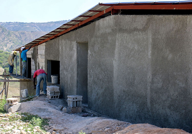 New school construction in Savaan Pit.