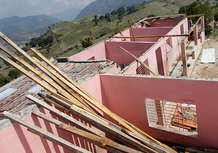 The old school sustained some damage in the 2010 earthquake, but when Hurricane Matthew came along in 2016, it destroyed the school entirely.