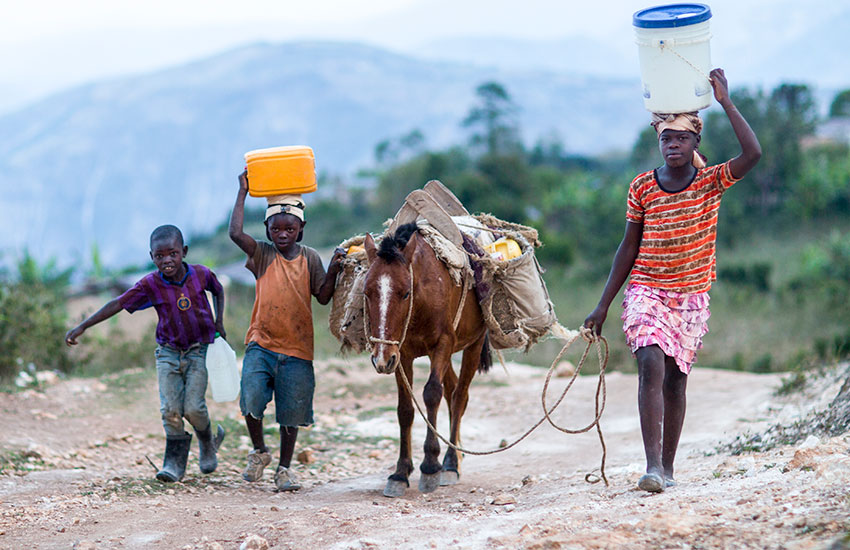 People are having to travel farther to find a enough water to fill a five-gallon bucket.