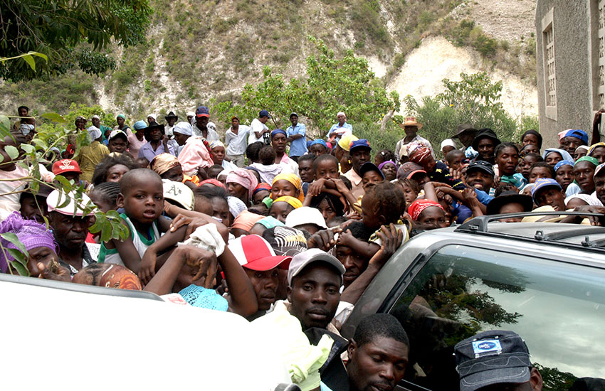 Hundreds of people came early to our Love A Child Mobile Medical Clinic.