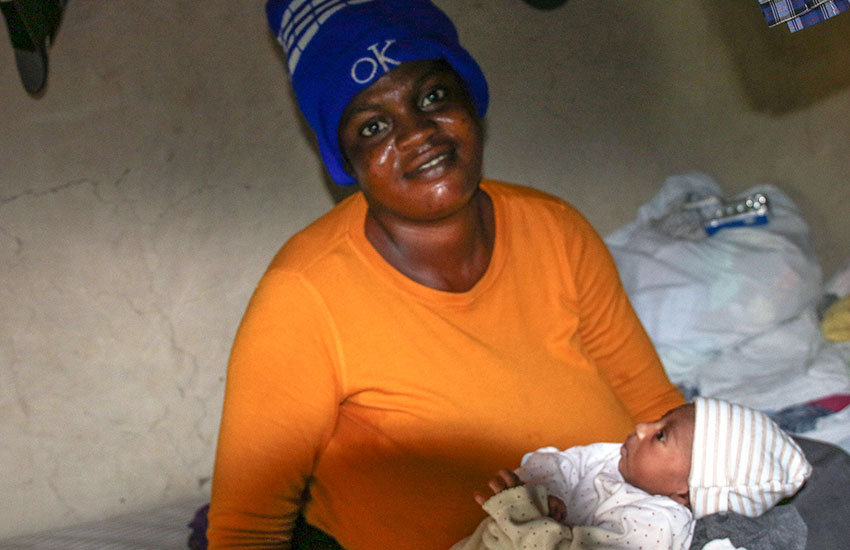This precious lady had her baby in the village of Old Letant all by herself on a dirt floor in her mud hut.