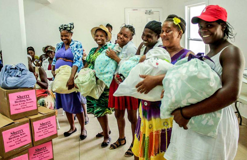 We give these mothers a clean “Birthing Kit” to take home.