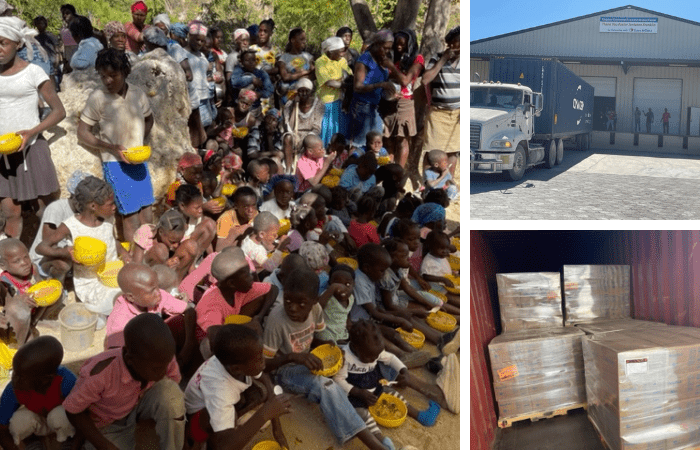 Two more Feed My Starving Children (FMSC) containers of meals!!