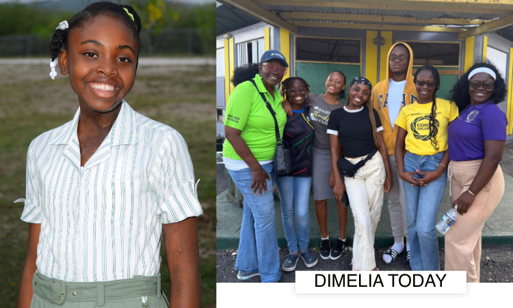 Dimelia with Jamaican Friends