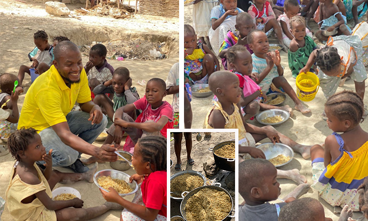 Feeding the Hungry Children in the Village of Old Letant!